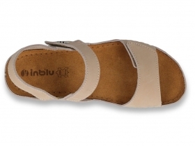 INBLU 158D102 Дамски анатомични сандали от естествена кожа, Бежови