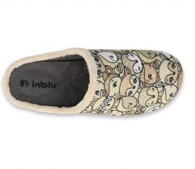 INBLU 155D109 Papuci de casa de dama cu urs