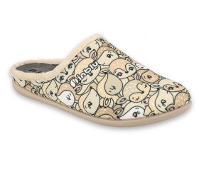 INBLU 155D109 Papuci de casa de dama cu urs