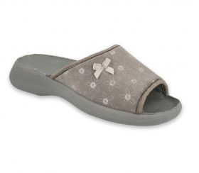 BEFADO OLIVIA 442D196  Полски домашни чехли с отворени пръсти, Сиви на цветя