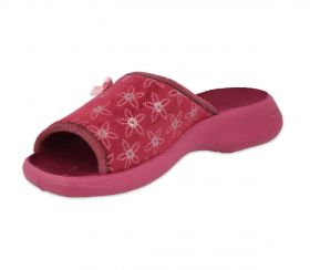 BEFADO OLIVIA 442D194  Полски домашни чехли с отворени пръсти, Бордо на цветя