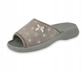 BEFADO OLIVIA 442D196  Полски домашни чехли с отворени пръсти, Сиви на цветя