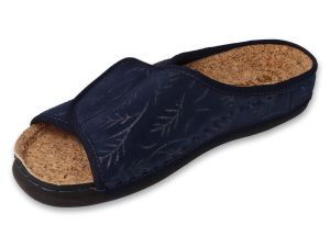 INBLU 155D140 Дамски ортопедични  коркови чехли за широк крак,  Сини