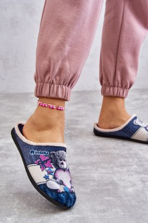 INBLU MUMMY & ME 155D208 Papuci de casa de dama cu urs