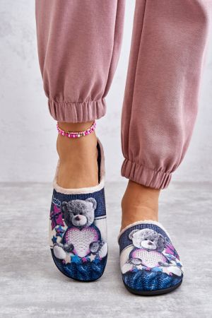 INBLU MUMMY & ME 155D208 Papuci de casa de dama cu urs