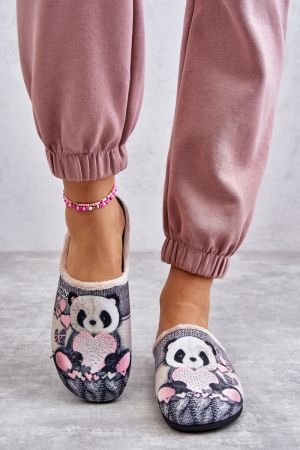 INBLU MUMMY & ME 155D208 Papuci de casa de dama cu urs