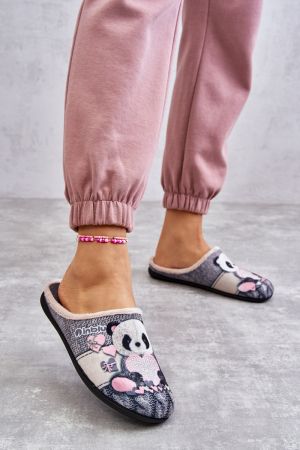 INBLU MUMMY & ME 155D208 Papuci de casa de dama cu urs
