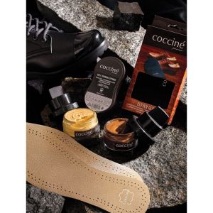 COCCINE LEATHER ON LATEX Двупластови стелки от естествена кожа и латекс, Черни