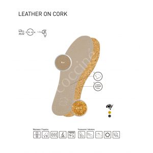 COCCINE LEATHER ON CORK Стелки от естествена кожа и корк