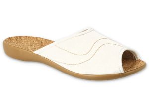 BEFADO VIKI B-RELAX 254D144 Дамски чехли с естествен корк, Бели