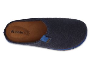 INBLU 155M022 Анатомични домашни чехли с кожена стелка, Сини