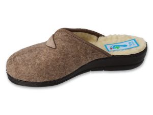 DR ORTO 937D635 Дамски домашни чехли с естествена вълна, Светлокафяви