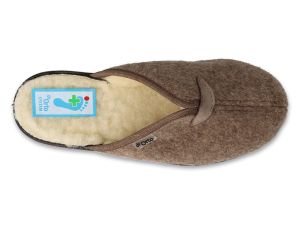DR ORTO 937D635 Дамски домашни чехли с естествена вълна, Светлокафяви