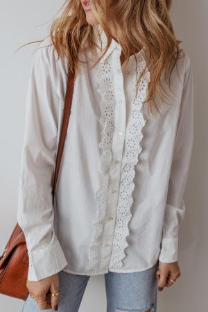 Polka Dot Sheer Puff Sleeve Metallic Knit Top