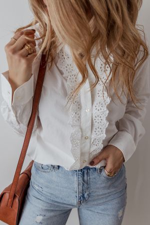 Polka Dot Sheer Puff Sleeve Metallic Knit Top