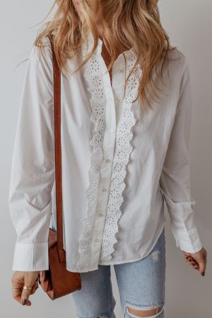Polka Dot Sheer Puff Sleeve Metallic Knit Top