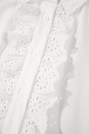 Polka Dot Sheer Puff Sleeve Metallic Knit Top
