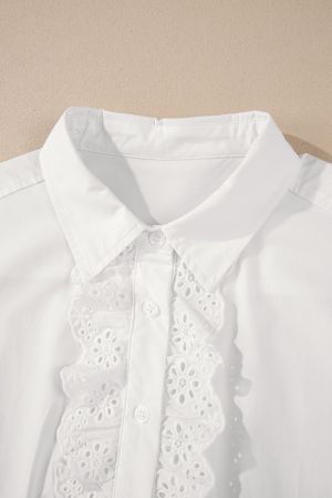 Polka Dot Sheer Puff Sleeve Metallic Knit Top