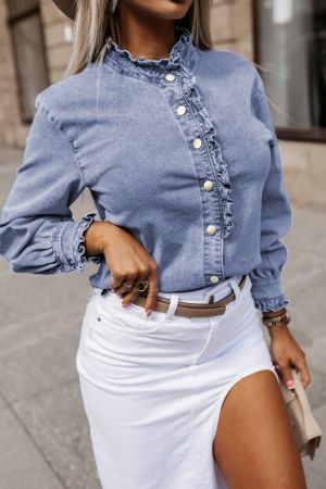 Polka Dot Sheer Puff Sleeve Metallic Knit Top