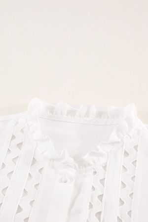Polka Dot Sheer Puff Sleeve Metallic Knit Top