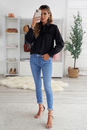 Polka Dot Sheer Puff Sleeve Metallic Knit Top