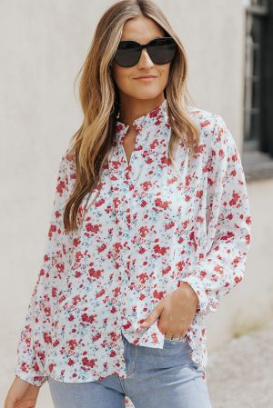 Polka Dot Sheer Puff Sleeve Metallic Knit Top