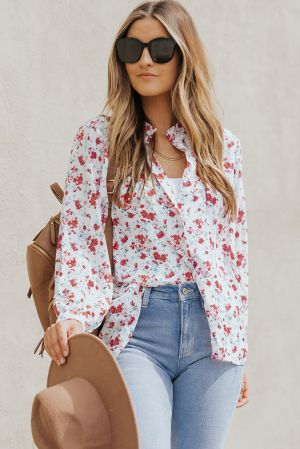Polka Dot Sheer Puff Sleeve Metallic Knit Top
