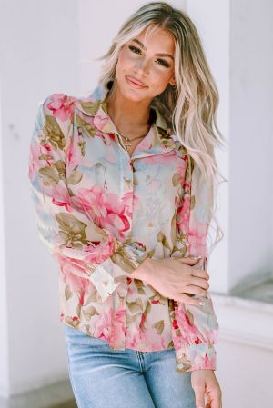 Polka Dot Sheer Puff Sleeve Metallic Knit Top