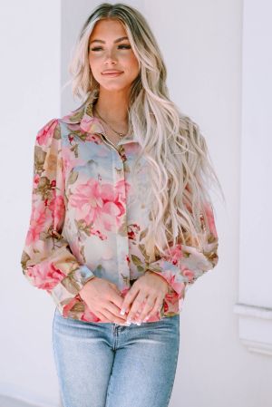 Polka Dot Sheer Puff Sleeve Metallic Knit Top