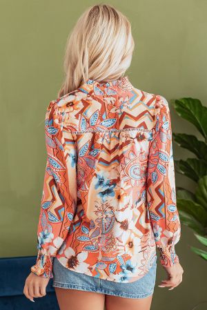 Polka Dot Sheer Puff Sleeve Metallic Knit Top