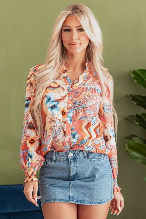 Polka Dot Sheer Puff Sleeve Metallic Knit Top