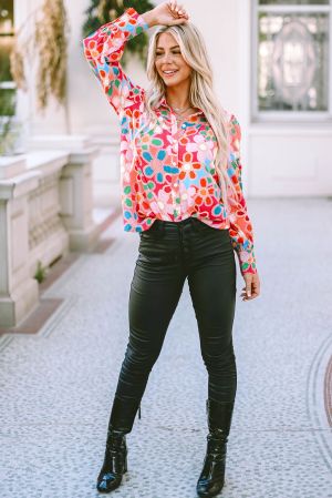 Polka Dot Sheer Puff Sleeve Metallic Knit Top