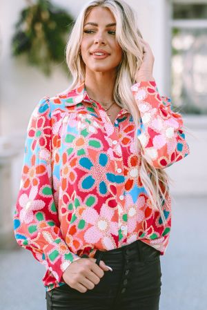 Polka Dot Sheer Puff Sleeve Metallic Knit Top
