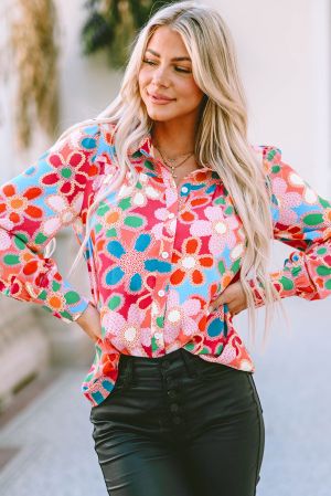 Polka Dot Sheer Puff Sleeve Metallic Knit Top