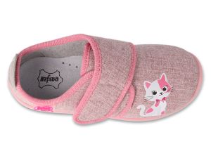 BEFADO SOFTER BAREFOOT 902Х041 Детски пантофи с кожена стелка, Розови