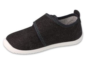 BEFADO SOFTER BAREFOOT 902X042 Детски пантофи с кожена стелка,  Черни
