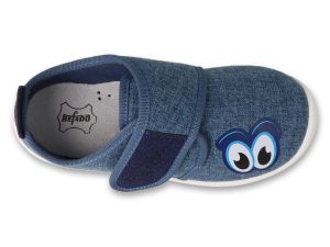 BEFADO SOFTER BAREFOOT 902X051 Детски пантофи с кожена стелка, Сини