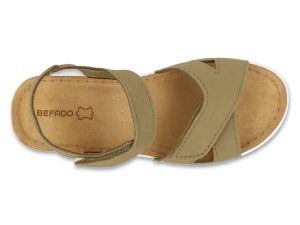 BEFADO HOME & GO 158D309 Дамски анатомични сандали с лепки, Каки