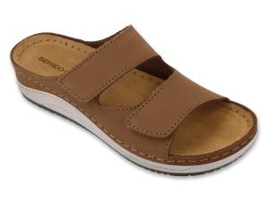 BEFADO HOME & GO 158D305 Кожени дамски чехли с анатомична стелка, Кафяви