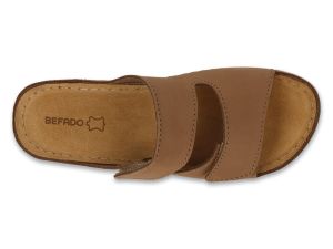 BEFADO HOME & GO 158D305 Кожени дамски чехли с анатомична стелка, Кафяви