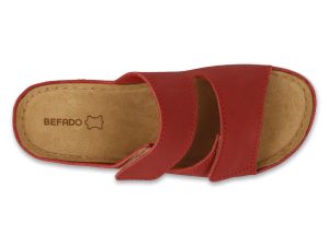 BEFADO HOME & GO 158D303 Кожени дамски чехли с анатомична стелка, Червени