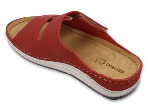 BEFADO HOME & GO 158D303 Кожени дамски чехли с анатомична стелка, Червени