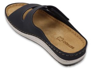 BEFADO HOME & GO 158D304 Кожени дамски чехли с анатомична стелка, Сини
