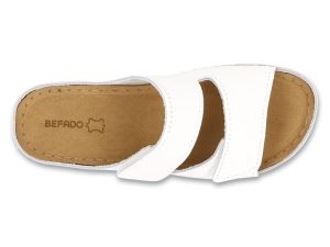 BEFADO HOME & GO 158D307 Кожени дамски чехли с анатомична стелка, Бели