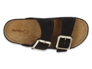 BEFADO HOME & GO 158D299 Кожени дамски чехли с катарами, Черни