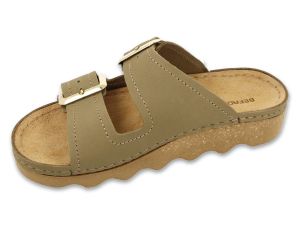 BEFADO HOME & GO 158D300 Кожени дамски чехли с катарами, Резедави